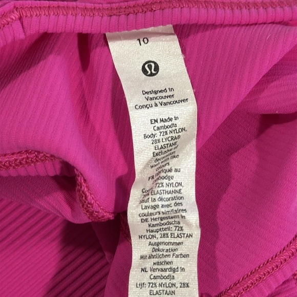 Lululemon Pivot Reversible Tank Ribbed Top Hot Pink Size 10 - Picture 5 of 6